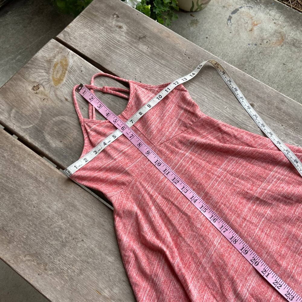 Old Navy Girls Dress Size Medium 8 Red Space Dye Knit Sundress Lava Guava Empire - Picture 3 of 8